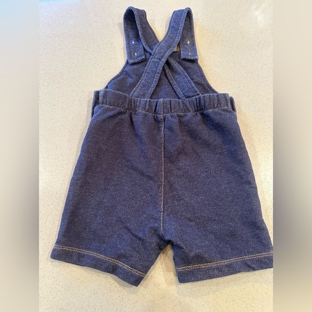 Pekkle Baby Boy Blue Denim Sailboat Pocket Shortall Overall Size 18M - Picture 2 of 5